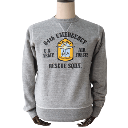 BUZZ RICKSON'S バズリクソンズ BR69635 SET-IN CREW SWEAT 64th EMERGENCY RESCUE セットインクルーネックスウェット 64th エマージェンシーレスキュー