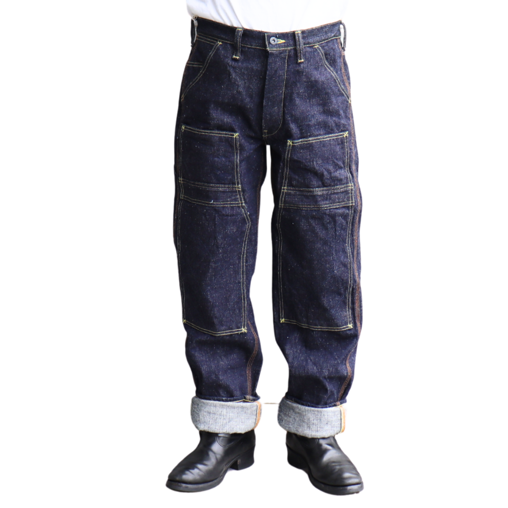 SAMURAI JEANS サムライジーンズ SM410DBN サムライ自動車倶楽部 17ozダブルニーワークパンツ 特ザラセルビッチデニム