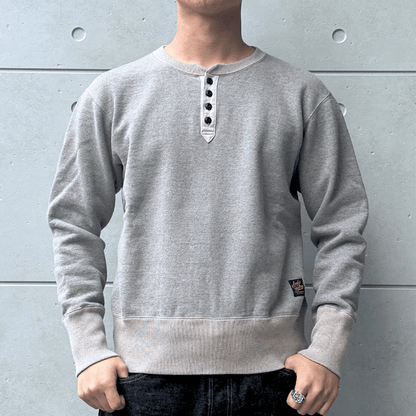 DELUXEWARE デラックスウエア S106-00 OPEN NECK オープンネック ヘンリーネック スウェット 20oz HEAVY KNIT