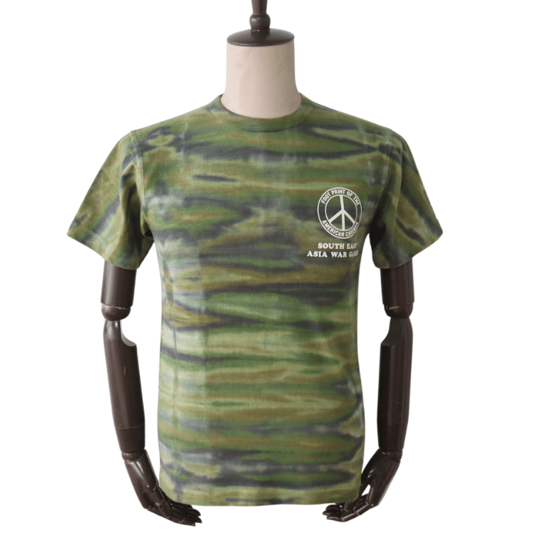 BUZZ RICKSON'S BR79733 S/S TIE DYE CAMOUFLAGE SLUB T Tie-Dye Camouflage Slub T-shirt Short-sleeved Tie-Dye Camouflage-style