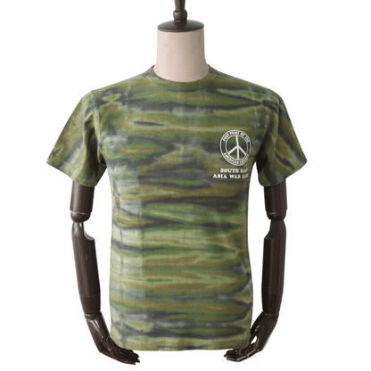 BUZZ RICKSON'S BR79733 S/S TIE DYE CAMOUFLAGE SLUB T Tie-Dye Camouflage Slub T-shirt Short-sleeved Tie-Dye Camouflage-style