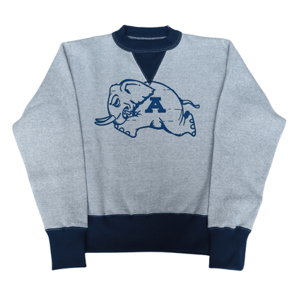 CUSHMAN クッシュマン 26387 PRINT SET IN TWO TONE SWEAT ALABAMA プリント セットイン ツートン スウェット アラバマ アメカジ カレッジモチーフ 裏起毛スウェット