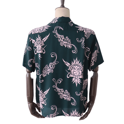 SUN SURF SS39611 S/S RAYON HAWAIIAN SHIRT “INCARNATION OF GOD” Rayon Hawaiian Shirt Incarnation of God Tiki Hawaiian Shirt Aloha Shirt Short Sleeve Shirt
