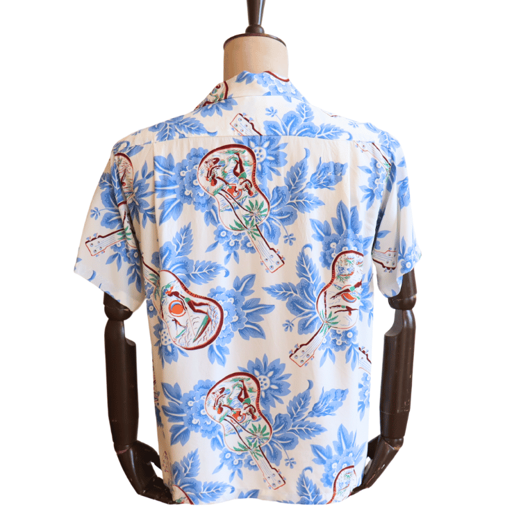 SUN SURF SS39613 S/S RAYON HAWAIIAN SHIRT “UKULELE MELODY” Rayon Hawaiian Shirt Ukulele Melody Hawaiian Shirt Aloha Shirt Ukulele Short-Sleeve Shirt