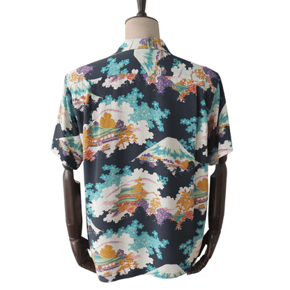 SUN SURF SS39618 S/S RAYON HAWAIIAN SHIRT "ANCIENT CAPITAL" Rayon Hawaiian Shirt Ancient Capital Japanese Pattern Hawaiian Shirt Aloha Shirt Short Sleeve Shirt