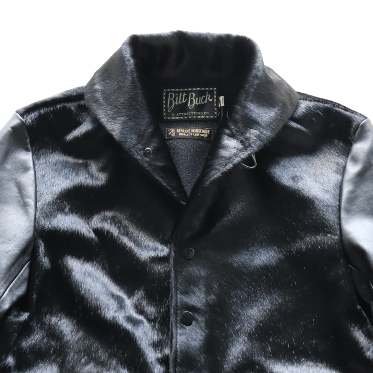 Bilt Buck by ATTRACTIONS Lot. 625 Hair On Horsehide King Shawl Jacket Black Leather Jacket