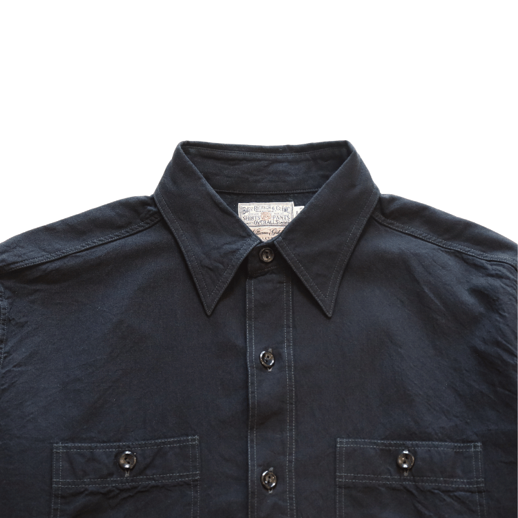 BUZZ RICKSON'S BR29143 WILLIAM GIBSON COLLECTION BLACK CHAMBRAY WORK SHIRTS Long Sleeve Military Shirt U.S.NAVY