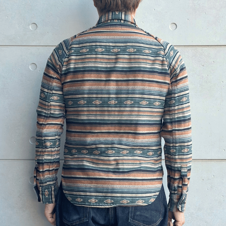 DELUXEWARE デラックスウエア 7649C NATIVE BORDER ネイティブボーダー ヘビーネルシャツ