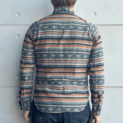 DELUXEWARE デラックスウエア 7649C NATIVE BORDER ネイティブボーダー ヘビーネルシャツ