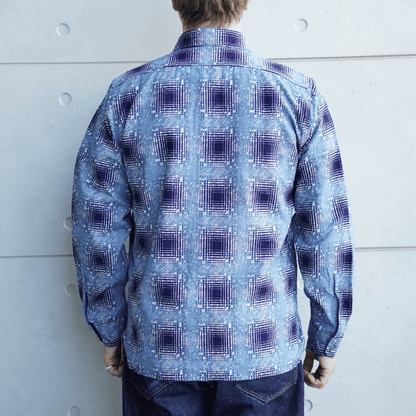 SAMURAI JEANS サムライジーンズ SSS26-YBC 藍抜染雪オンブレチェック柄ワークシャツ
