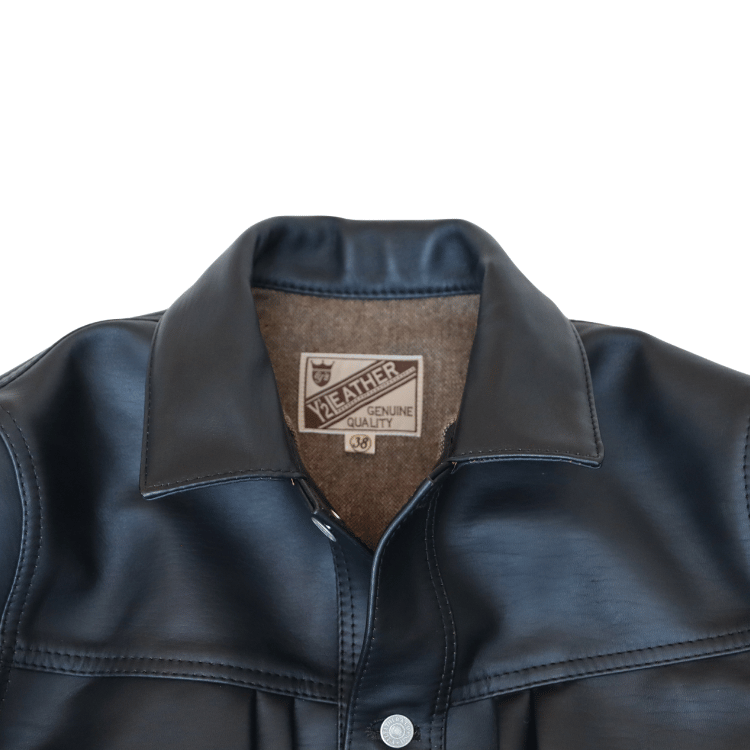 Y'2 LEATHER ワイツーレザー SHB-163 HORSE SUMI DYED HORSE '50s TYPE II JEAN JACKET 墨染ホース50sタイプ2ジーンジャケット レザージャケット Gジャンモデル 馬革