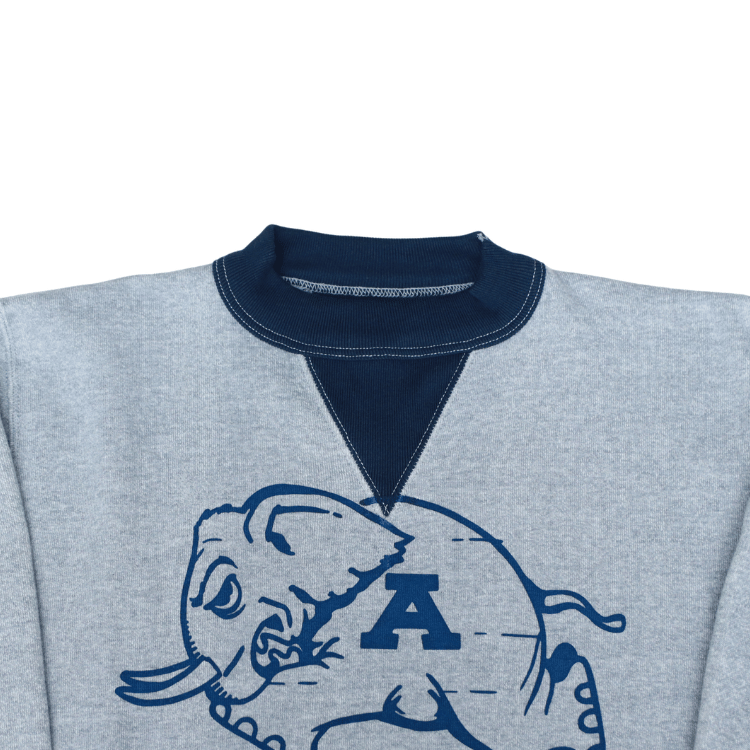 CUSHMAN クッシュマン 26387 PRINT SET IN TWO TONE SWEAT ALABAMA プリント セットイン ツートン スウェット アラバマ アメカジ カレッジモチーフ 裏起毛スウェット