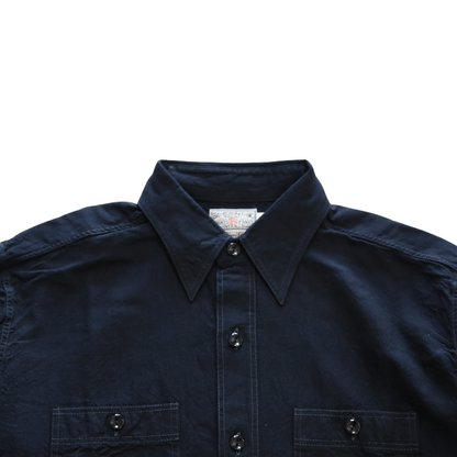 BUZZ RICKSON'S バズリクソンズ BR29143 WILLIAM GIBSON COLLECTION BLACK CHAMBRAY WORK SHIRTS  ウィリアム・ギブソン コレクション ブラックシャンブレーワークシャツ 長袖シャツ ワークシャツ ミリタリーシャツ ヴィンテージ  復刻 U.S.NAVY 米海軍 ユーティリティ シャツ