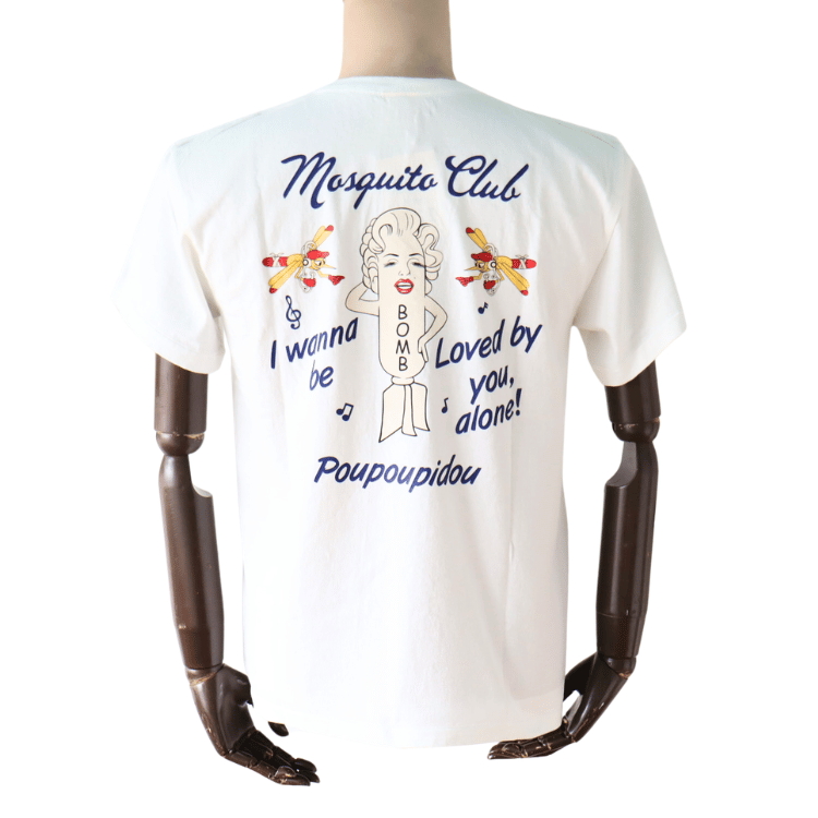 BUZZ RICKSON'S BR79758 S/S POST EXCHANGE T-SHIRT MOSQUITO CLUB Short Sleeve T-Shirt Military Marilyn Monroe