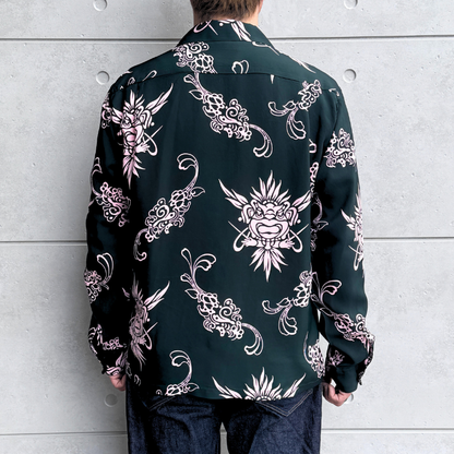 SUN SURF SS29601 L/S RAYON ALOHA SHIRT '26Model INCARNATION OF GOD Rayon Aloha Shirt Hawaiian Shirt Long-sleeved Shirt