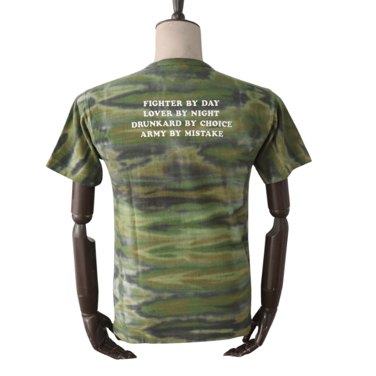 BUZZ RICKSON'S BR79733 S/S TIE DYE CAMOUFLAGE SLUB T Tie-Dye Camouflage Slub T-shirt Short-sleeved Tie-Dye Camouflage-style