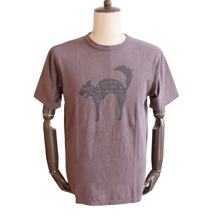 CUSHMAN クッシュマン 26886 Print T  "LUCKY CAT" プリントT ラッキーキャット 半袖Tシャツ コットン100％  日本製