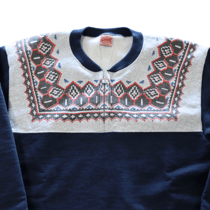 DELUXEWARE デラックスウエア S105-24A SNOW HALF ZIP 希少なヴィンテージ雪柄を採用したハーフジップスウェット