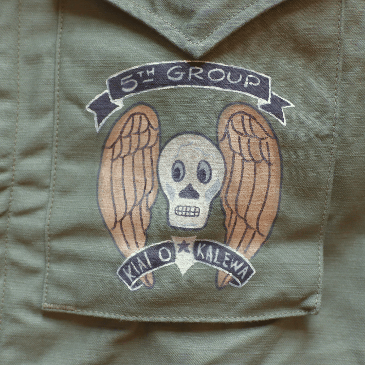 BUZZ RICKSON'S BR15996 Type M-43 “BUZZ RICKSON MFG. CO.” 5th BOMB.GROUP BOMBER BARONS Military Jacket M-43 U.S. ARMY Field Jacket