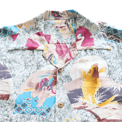 SUN SURF SS39614 S/S RAYON HAWAIIAN SHIRT "JAPANESE QUAINT DESIGN" Rayon Hawaiian Shirt Japanese Quaint Design Hawaiian Shirt Aloha Shirt Short Sleeve Shirt