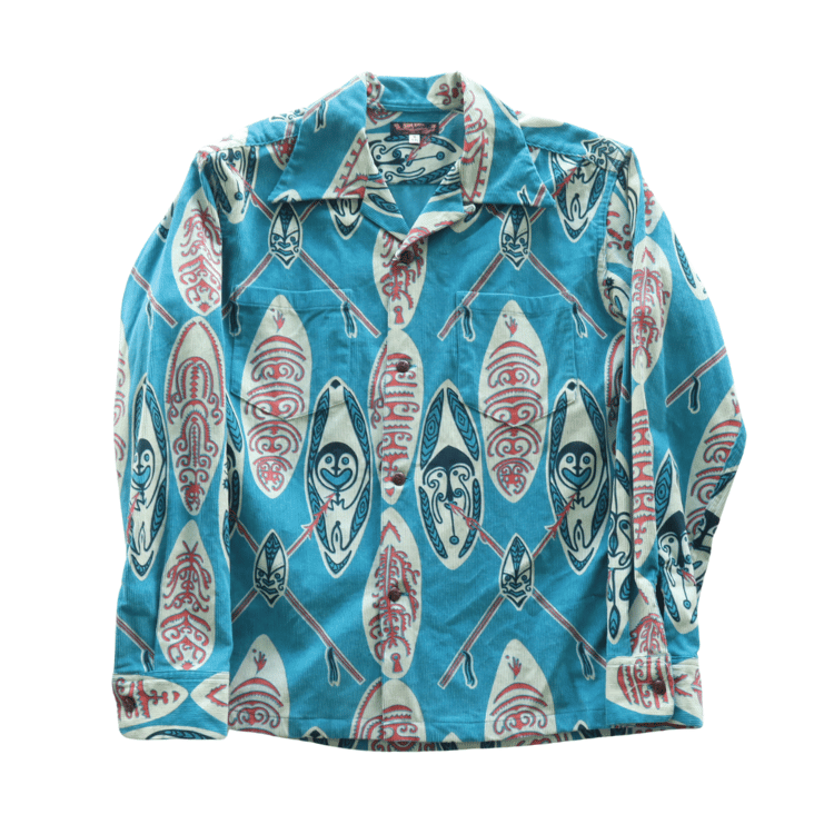 SUN SURF サンサーフ SS29581 CORDUROY L/S OPEN SHIRT "GOD'S SHIELD" 長袖 アロハシャツ コーデュロイオープンシャツ コットン100%
