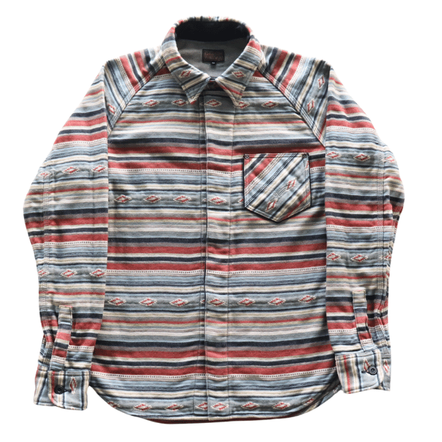 DELUXEWARE デラックスウエア 7649C NATIVE BORDER ネイティブボーダー ヘビーネルシャツ