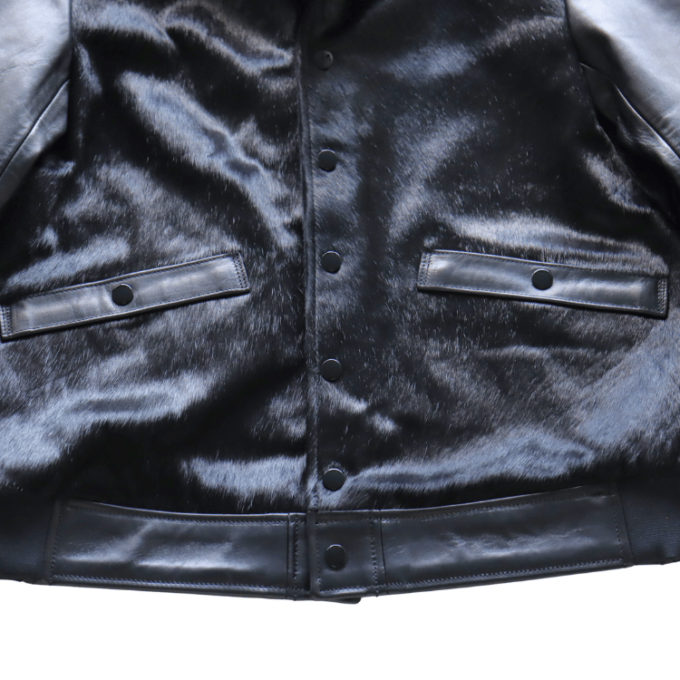 Bilt Buck by ATTRACTIONS Lot. 625 Hair On Horsehide King Shawl Jacket Black Leather Jacket
