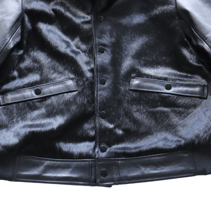 Bilt Buck by ATTRACTIONS Lot. 625 Hair On Horsehide King Shawl Jacket Black Leather Jacket