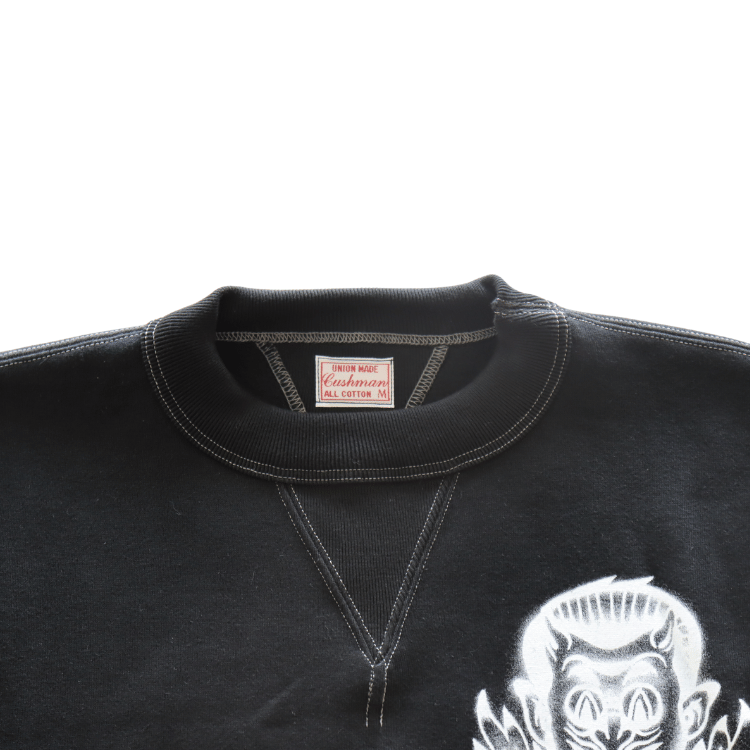 CUSHMAN クッシュマン 26901P PRINT  SET IN SLEEVE SWEAT HELL ON WHEEL プリントセットインスリーブスウェット