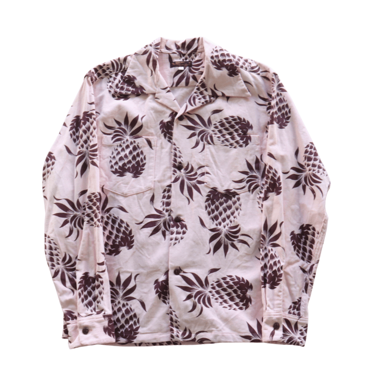 SUN SURF サンサーフ SS29580 L/S CORDUROY OPEN SHIRT “DUKE'S PINEAPPLE” 長袖 アロハシャツ デューク・カハナモク パイナップル コットン100%