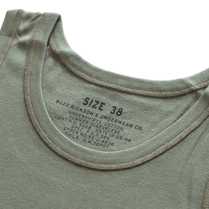 BUZZ RICKSON'S BR79741 UNDERSHIRTS, COTTON SUMMER-SLEEVELESS Tank Top Men's Underwear