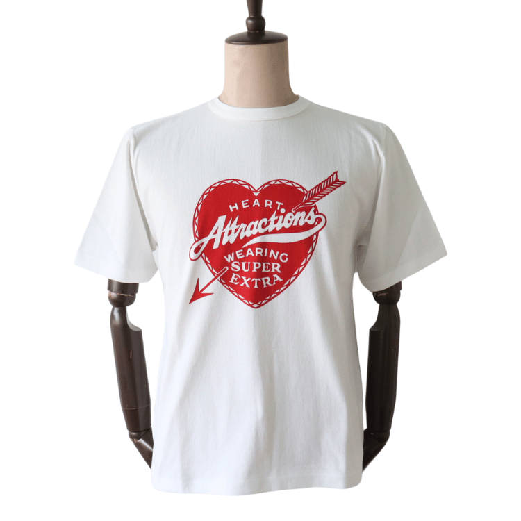 ATTRACTIONS AM0011 Heart Attractions S/S Heart Attractions Men's Short Sleeve T-Shirt, American Casual, MASA SCULP Collaboration