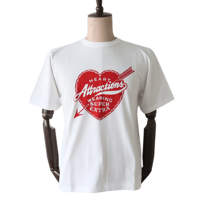ATTRACTIONS AM0011 Heart Attractions S/S Heart Attractions Men's Short Sleeve T-Shirt, American Casual, MASA SCULP Collaboration