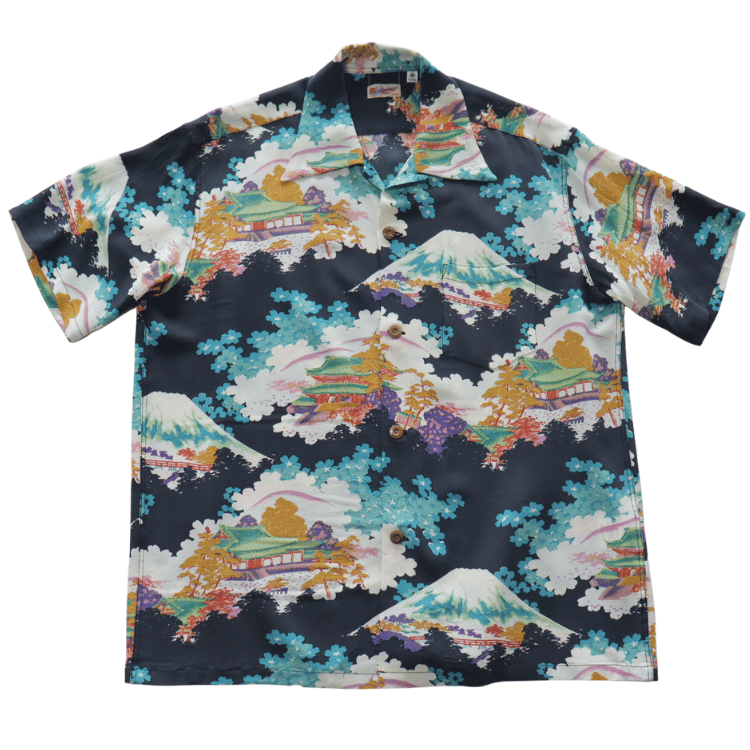 SUN SURF SS39618 S/S RAYON HAWAIIAN SHIRT "ANCIENT CAPITAL" Rayon Hawaiian Shirt Ancient Capital Japanese Pattern Hawaiian Shirt Aloha Shirt Short Sleeve Shirt