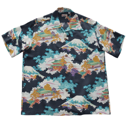 SUN SURF SS39618 S/S RAYON HAWAIIAN SHIRT "ANCIENT CAPITAL" Rayon Hawaiian Shirt Ancient Capital Japanese Pattern Hawaiian Shirt Aloha Shirt Short Sleeve Shirt