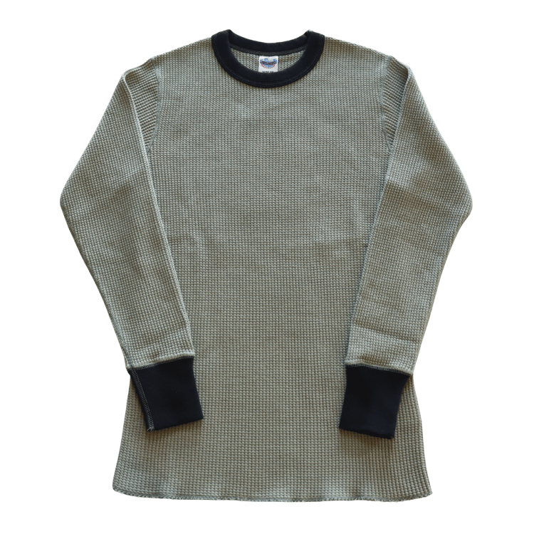 JELADO ジェラード AB23210 Mega Thermal Crew Neck 2tone メガサーマル クルーネック ツートン Tシャツ トップス 長袖 ミリタリー 防寒 保温 サーマルワッフル