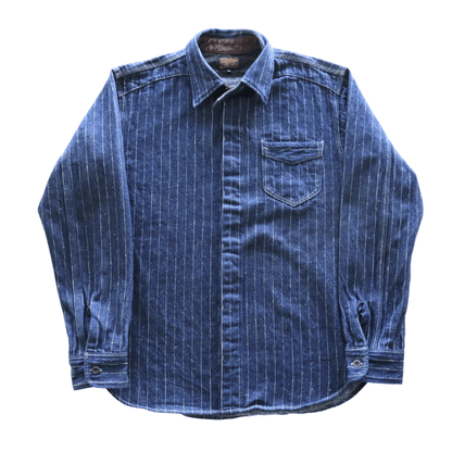 DELUXEWARE デラックスウエア 7630A DENIM NEL SHIRT デニムネルシャツ ネルシャツ デニムストライプネル デニムヘビーネル