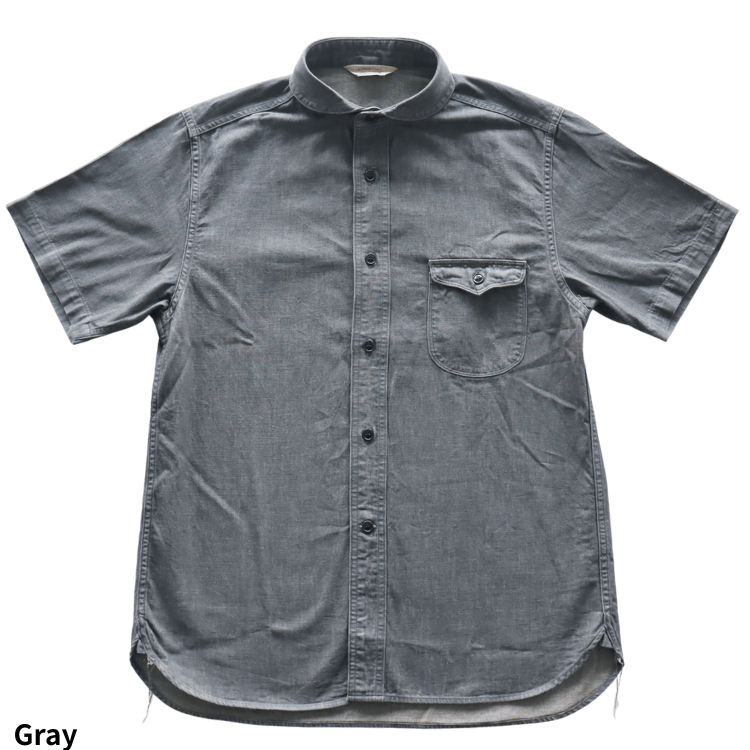 ORGUEIL OR-5107S Denim Shawl Collar Short-Sleeved Shirt Classic Short-Sleeved Shirt Shawl Collar Shirt 7oz Denim
