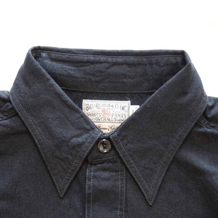 BUZZ RICKSON'S BR29143 WILLIAM GIBSON COLLECTION BLACK CHAMBRAY WORK SHIRTS Long Sleeve Military Shirt U.S.NAVY