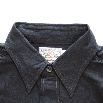 BUZZ RICKSON'S BR29143 WILLIAM GIBSON COLLECTION BLACK CHAMBRAY WORK SHIRTS Long Sleeve Military Shirt U.S.NAVY