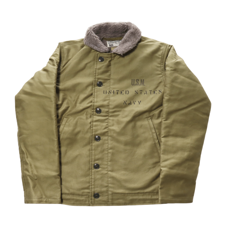 BUZZ RICKSON'S バズリクソンズ BR15766 Type N-1 Khaki NAVAL CLOTHING DFPOT DEMOTEX-ED STENCIL MIDWAY N-1 デッキジャケット ミリタリー カーキモデル ステンシル