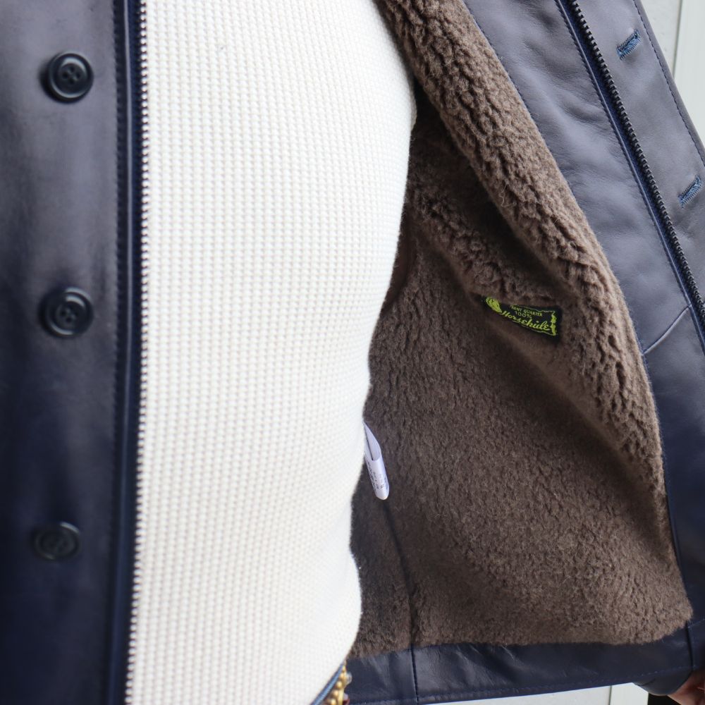 Y'2 LEATHER ワイツーレザー IN-1 INDIGO HORSE N-1 LININGCOLLAR MOUTON ALPACA & WOOL typeN-1 インディゴホース ムートン