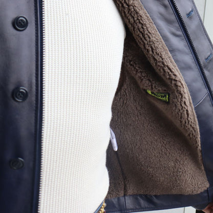 Y'2 LEATHER ワイツーレザー IN-1 INDIGO HORSE N-1 LININGCOLLAR MOUTON ALPACA & WOOL typeN-1 インディゴホース ムートン