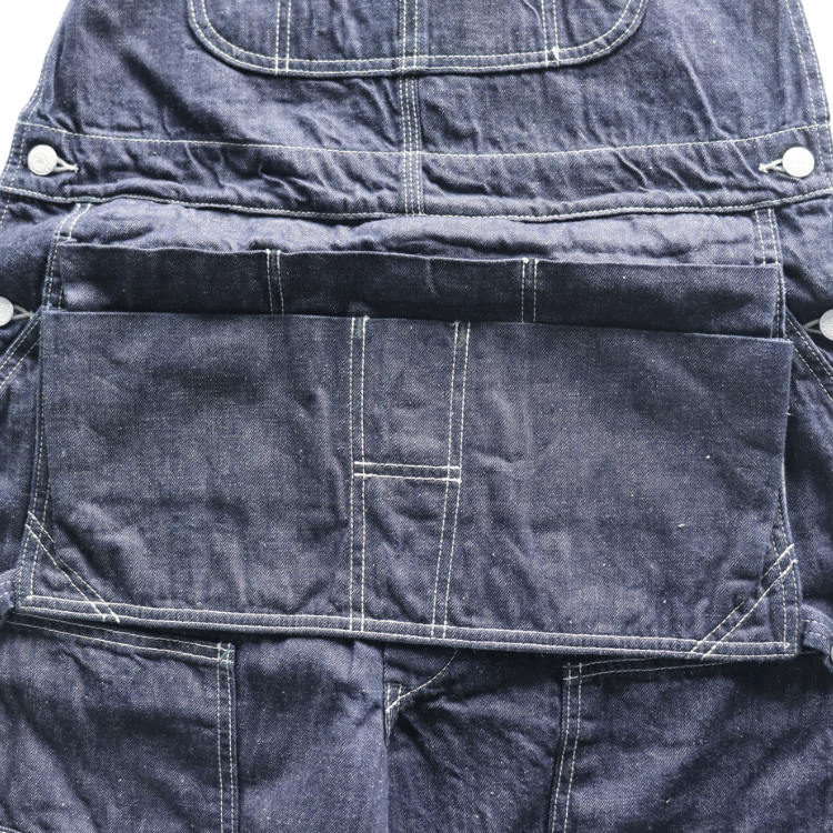 SAMURAI JEANS SJOVAL-SC01 Samurai Cotton Overalls Samurai Cotton 10oz Selvedge Denim Apron Pocket Double Knee Triple Stitch