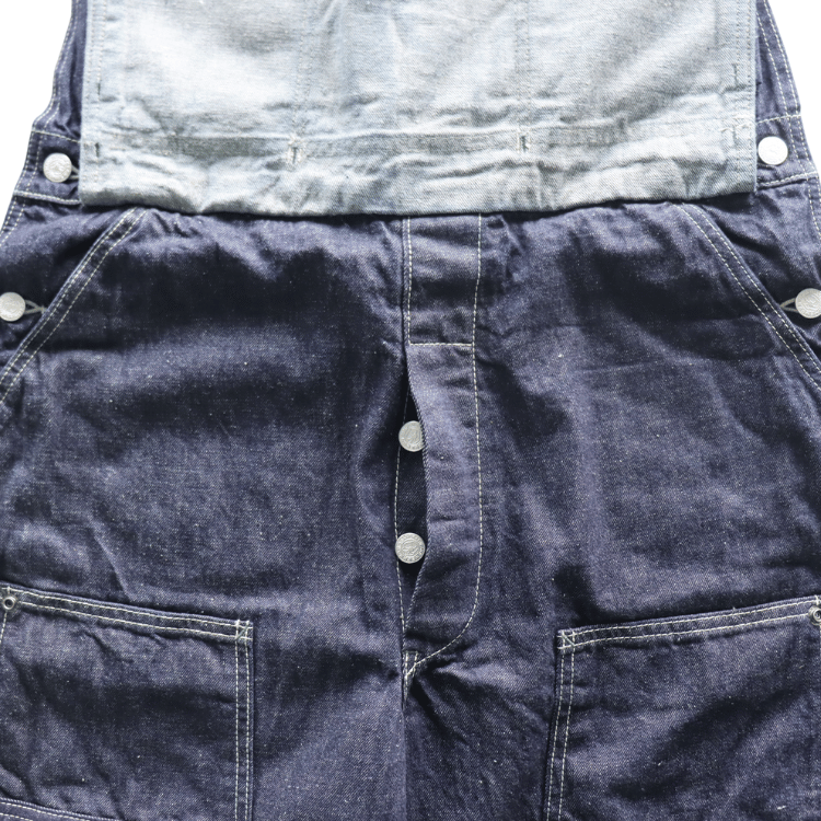 SAMURAI JEANS SJOVAL-SC01 Samurai Cotton Overalls Samurai Cotton 10oz Selvedge Denim Apron Pocket Double Knee Triple Stitch