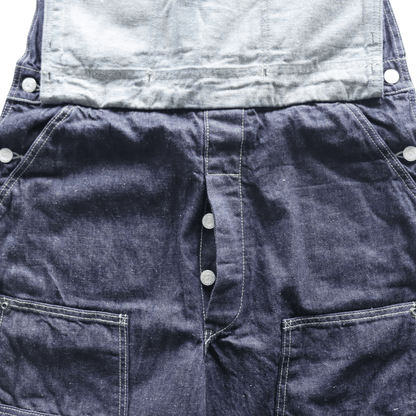 SAMURAI JEANS SJOVAL-SC01 Samurai Cotton Overalls Samurai Cotton 10oz Selvedge Denim Apron Pocket Double Knee Triple Stitch