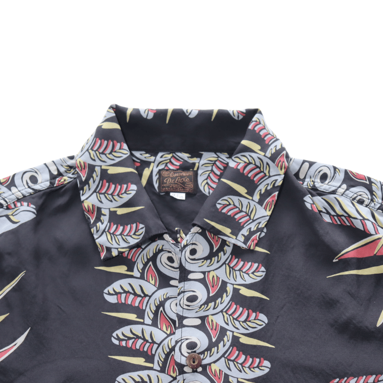 DELUXEWARE AL-20S BIRD OF PARADISE Hawaiian Shirt, Aloha Shirt, Short Sleeve Shirt, Border Pattern