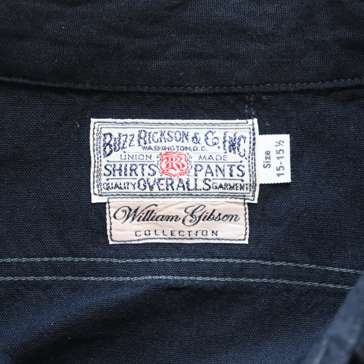BUZZ RICKSON'S BR29143 WILLIAM GIBSON COLLECTION BLACK CHAMBRAY WORK SHIRTS Long Sleeve Military Shirt U.S.NAVY