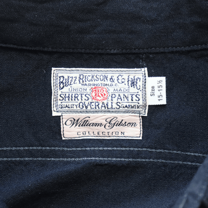 BUZZ RICKSON'S BR29143 WILLIAM GIBSON COLLECTION BLACK CHAMBRAY WORK SHIRTS Long Sleeve Military Shirt U.S.NAVY