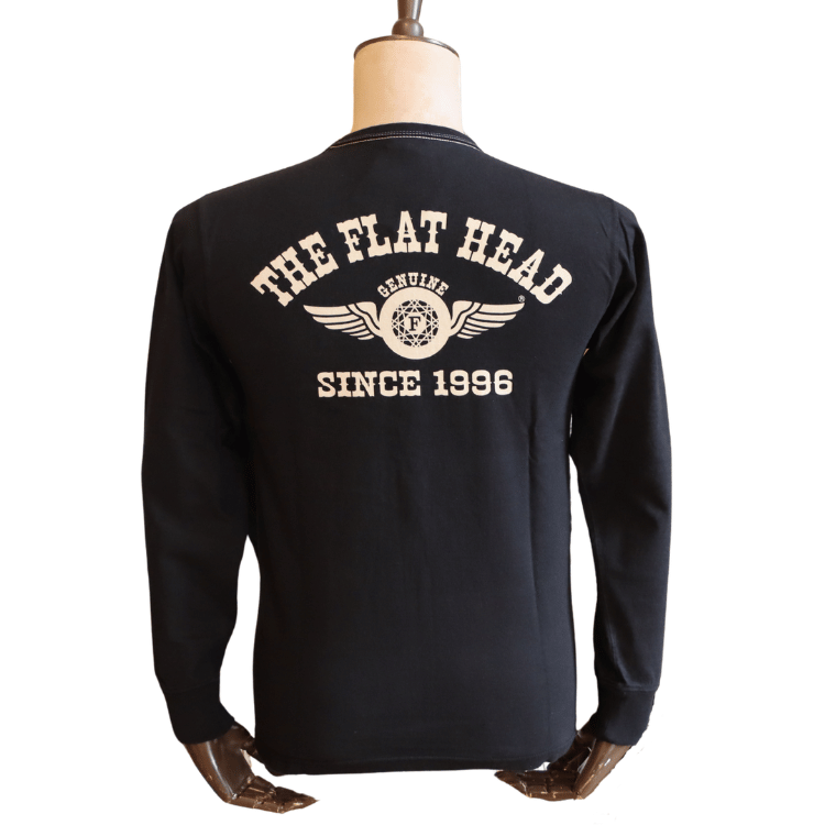 THE FLAT HEAD フラットヘッド FN-THCL-202 LONG SLEEVE T-SHIRT - FLYING WHEEL ロングスリーブTシャツ フライングホイール ロンT アメカジ